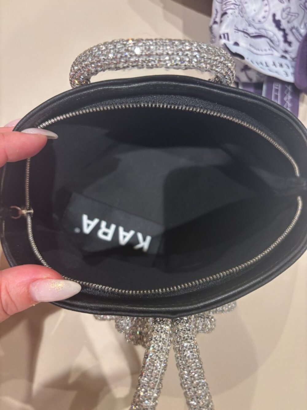 Kara Black Double Knot Clutch - Picture 3 of 5